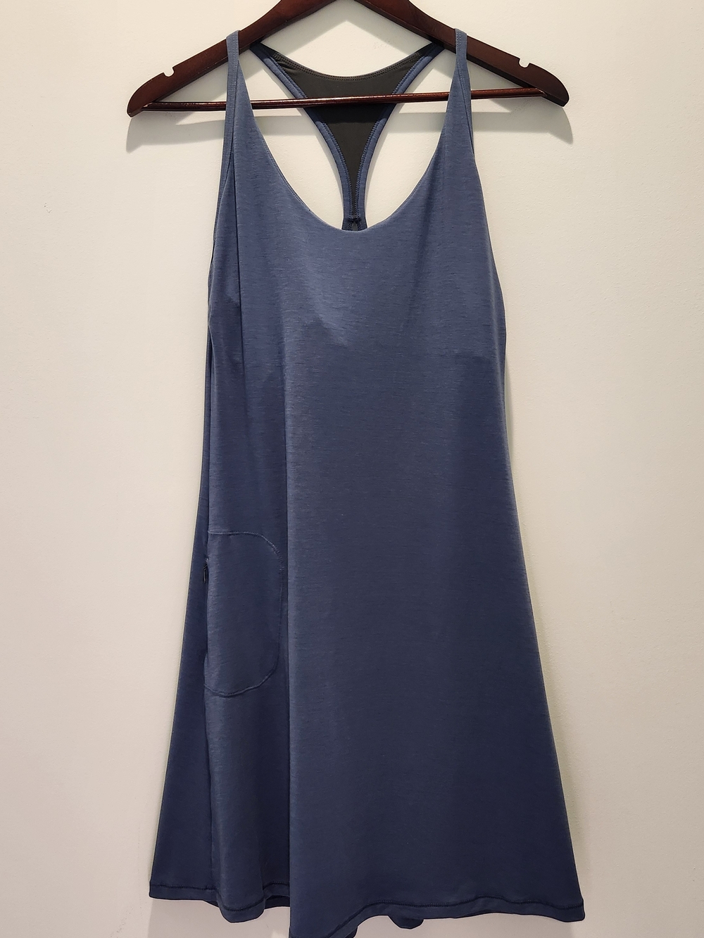Prana Slate Blue (Nickel) Opal Racerback Swing Mini Dress Size Large NWT